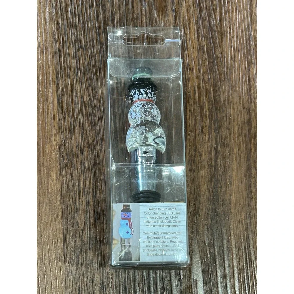 Pier 1 imports LED Bottle Stopper Snowman W/Color Changing Light